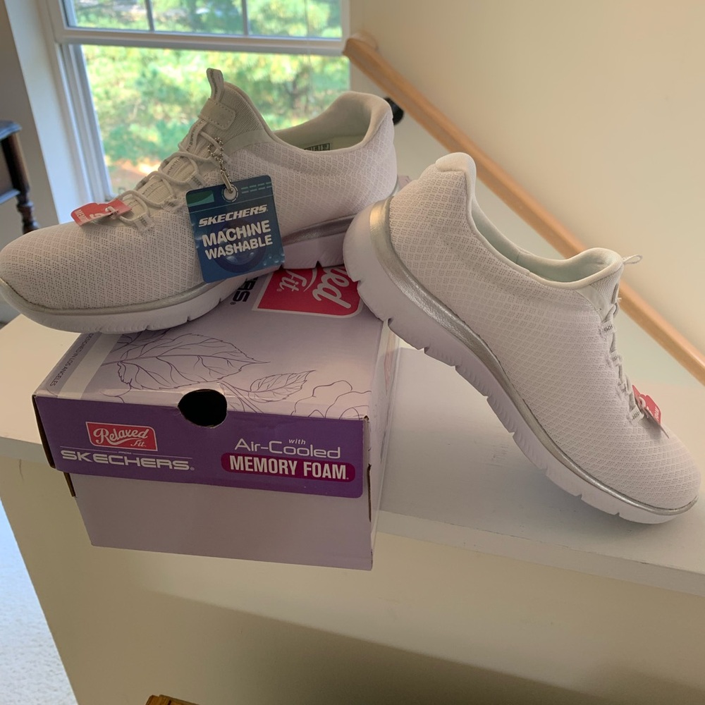 Skechers, gym shoes.